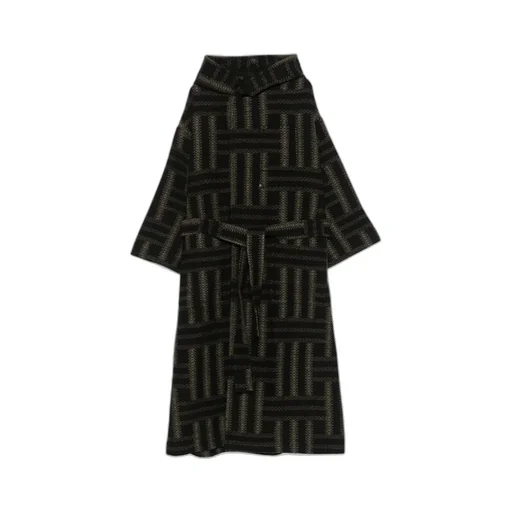 Double-Breasted Coat With Kimono Sleeves Kenzo Weave