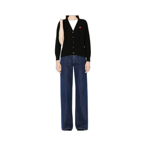Boke Flower Embroidered V-Neck Cardigan