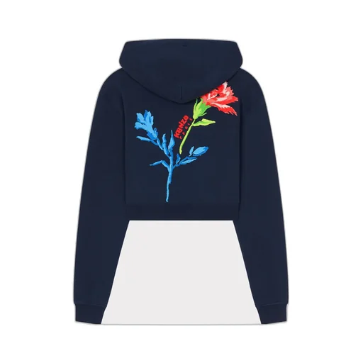 Hooded Embroidered Sweatshirt Kenzo Drawn Flowers