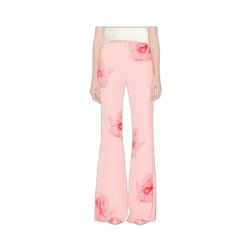 Rose Printed Flared Pants
