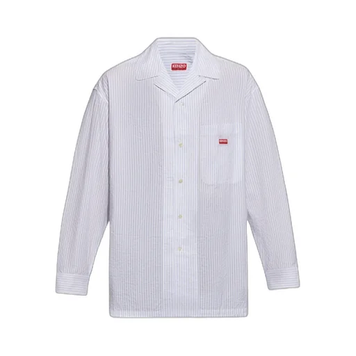 Logo-Patch Striped Shirt