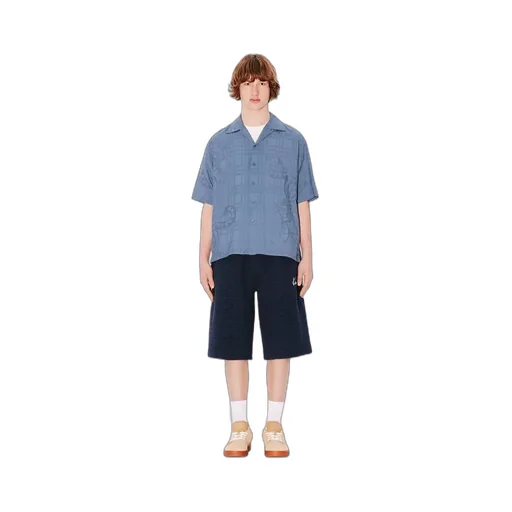 Weave Logo Embroidered Bermuda Shorts