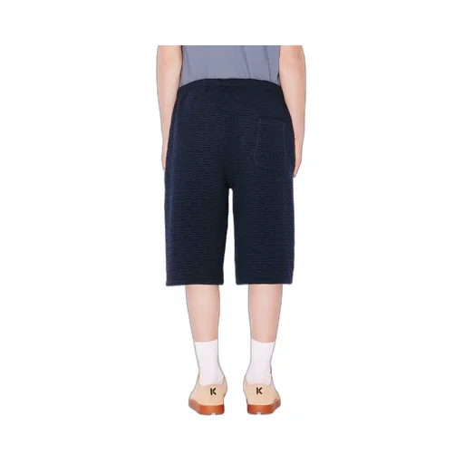Weave Logo Embroidered Bermuda Shorts