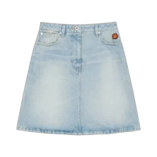 Straight Hem Denim Skirt