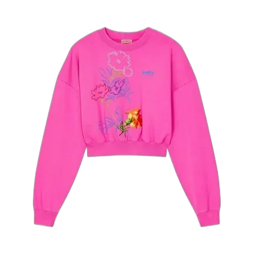 Kenzo Drawn Flowers Embroidered Sweatshirt