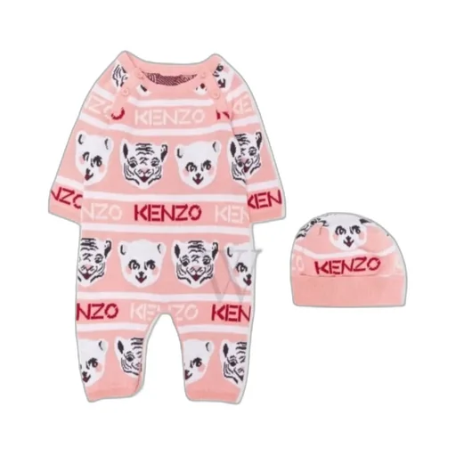 Inlaid Logo Baby Suit And Hat Set
