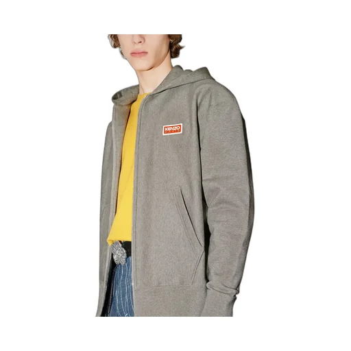 Logo Embroidered Zip-Up Hoodie