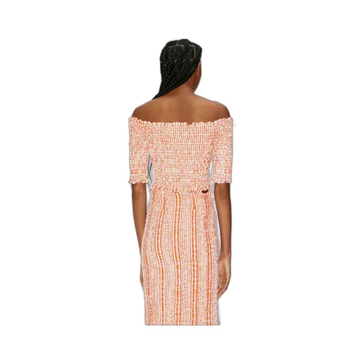 Off-Shoulder Smocked Crop Top