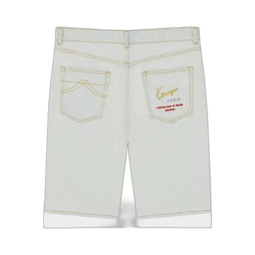 Logo Embroidered Denim Shorts