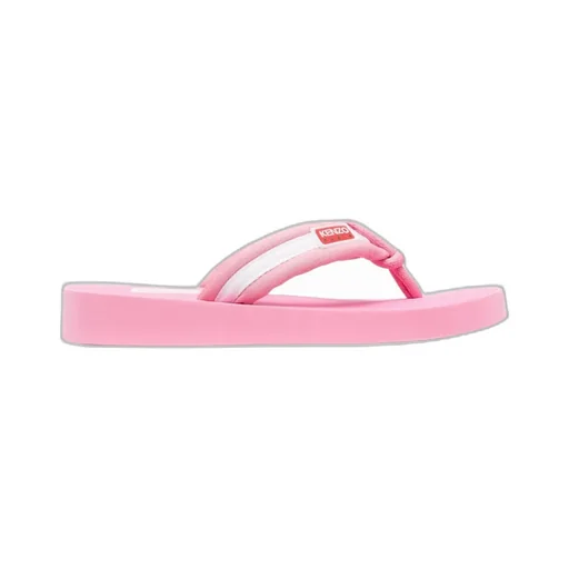 Logo-Patch Striped Slip-On Flip Flops