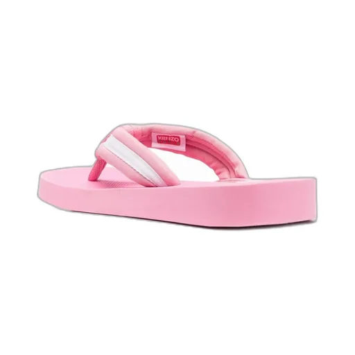 Logo-Patch Striped Slip-On Flip Flops