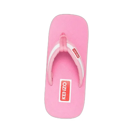 Logo-Patch Striped Slip-On Flip Flops