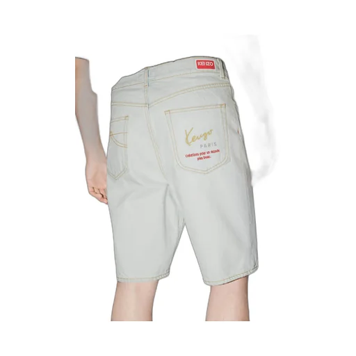 Logo Embroidered Denim Shorts