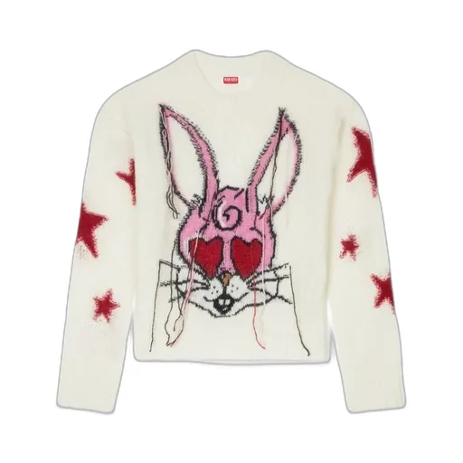 Jumper In Mixed Hairy Wool Alpaca Kenzo Cartoon