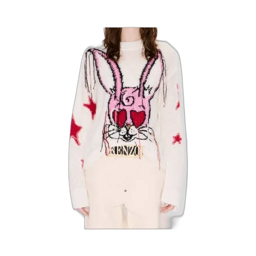 Jumper In Mixed Hairy Wool Alpaca Kenzo Cartoon