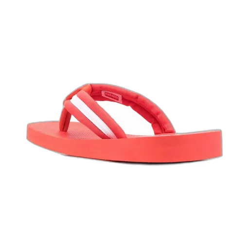 Logo-Patch Striped Slip-On Flip Flops