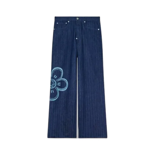 Striped Wide Leg Jeans
