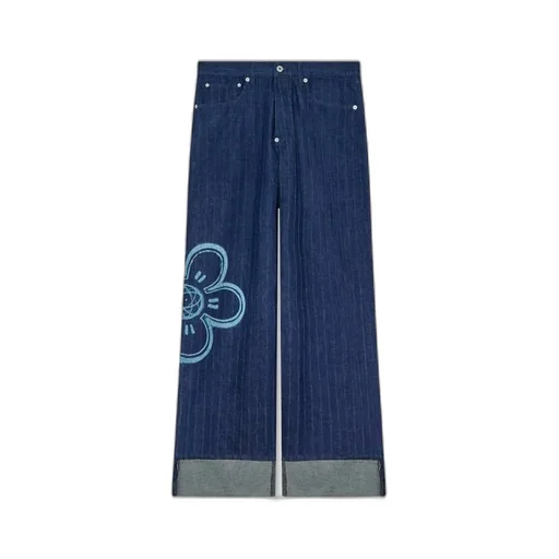 Striped Wide Leg Jeans