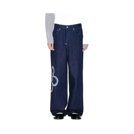 Striped Wide Leg Jeans