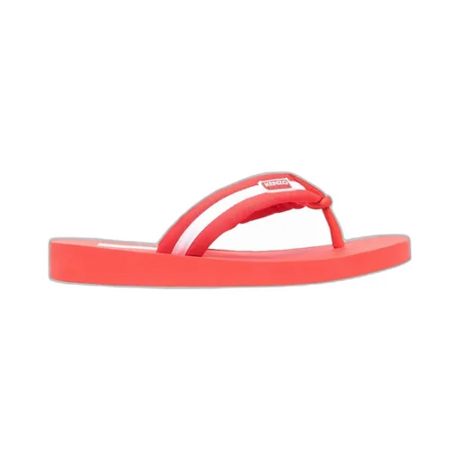 Logo-Patch Striped Slip-On Flip Flops
