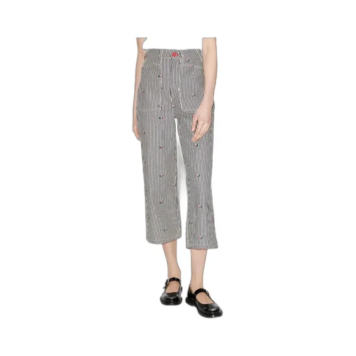 Striped Wide-Leg Jeans