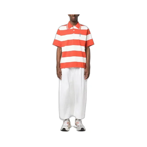 Logo Patch Striped Polo Shirt
