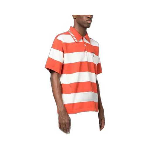 Logo Patch Striped Polo Shirt
