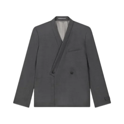 Adjusted Tailored Kimono Jacket In Wool Jacquard