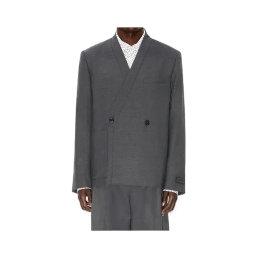 Adjusted Tailored Kimono Jacket In Wool Jacquard
