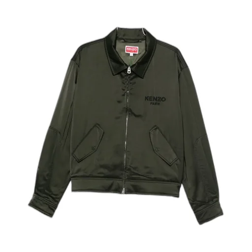 Logo Embroidered Zip-Up Jacket