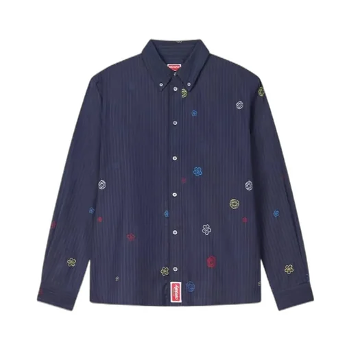 Embroidered Casual Shirt In Cotton Poplin
