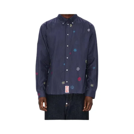 Embroidered Casual Shirt In Cotton Poplin
