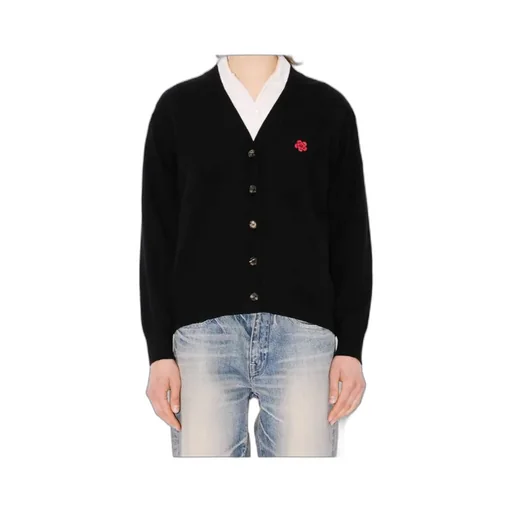 Embroidered Cardigan In Merino Wool Boke Flower
