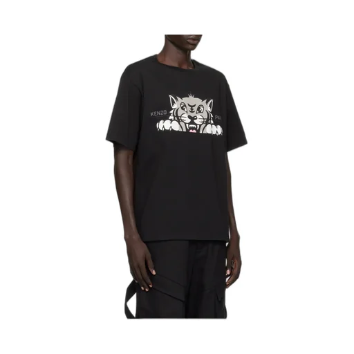 Happy Tiger Printed Crewneck T-Shirt