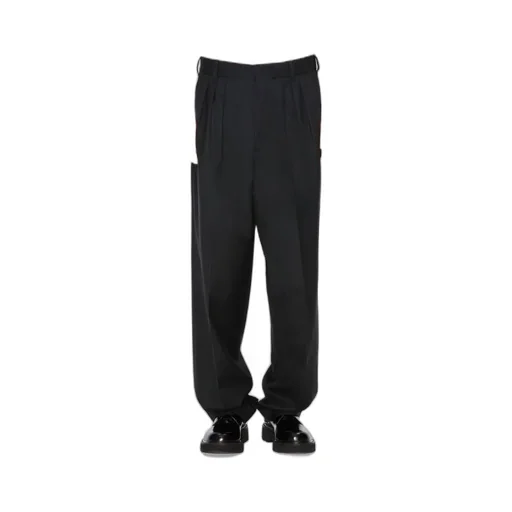 Pleated Tailored Pants In Wool Jacquard Kenzo Weave