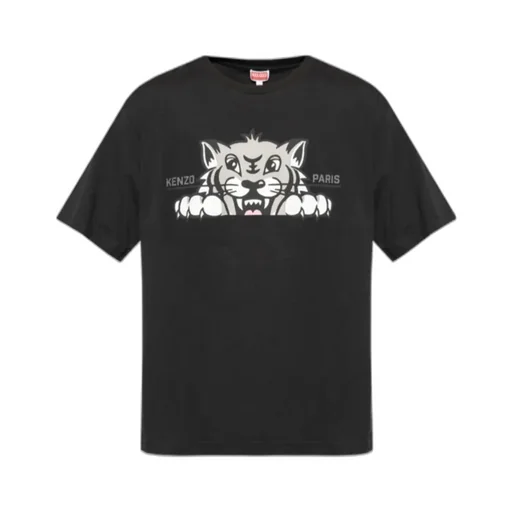 Happy Tiger Printed Crewneck T-Shirt