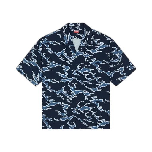 Hawaiian Short Sleeve Shirt Kenzo Ocean Camo