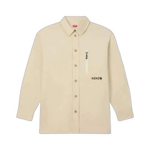 Oversized Shirt In Technical Cotton Boke Flower 2.0