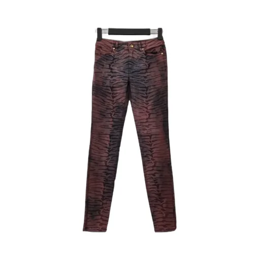 Textured And Patterned Denim Pants
