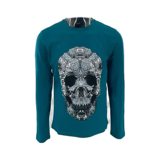 Pattern Printed Long-Sleeved T-Shirt
