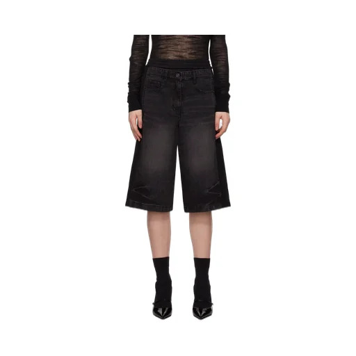 Patched Denim Shorts