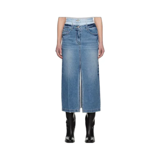 Double Waist Denim Skirt