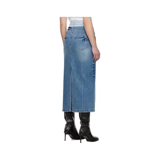 Double Waist Denim Skirt