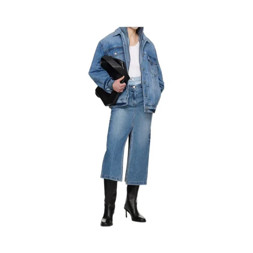 Double Waist Denim Skirt