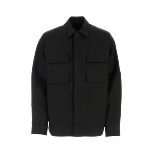 Classic-Collar Concealed-Fastening Shirt Jacket
