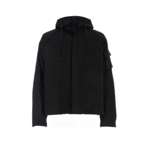 Drawstring Hood Shirt Jacket