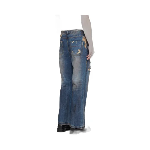 Oil Washed Bootcut Jeans