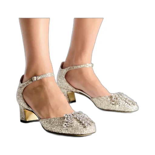 Embellished Ankle Strap Pumps