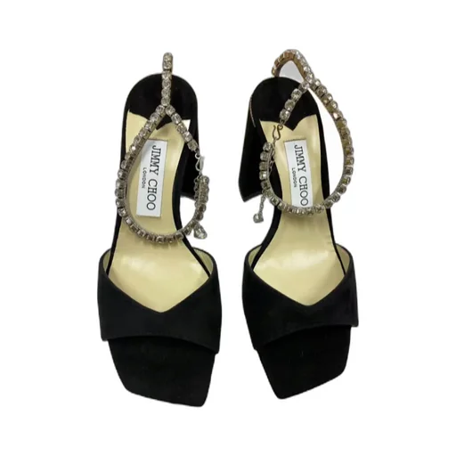 Saeda Rhinestone Tassel High-Heeled Sandals