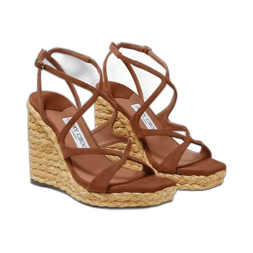 Ayla 110Mm Raffia Wedge Sandals